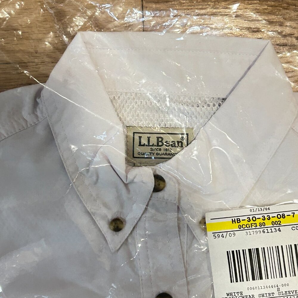 LL Bean Shirt Womens Size S Tropicwear Sleeveless Vented UPF 40+ White NIP - Picture 4 of 4